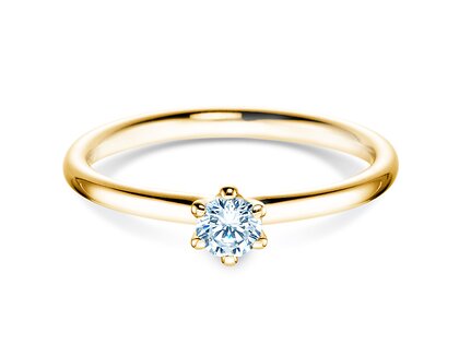 Anello di Fidanzamento Classic 6 in 9K oro giallo con diamante 0,20ct H/SI
