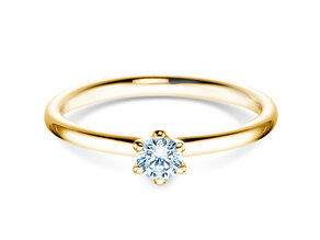 Anello di Fidanzamento Classic 6 in 9K oro giallo con diamante 0,20ct H/SI