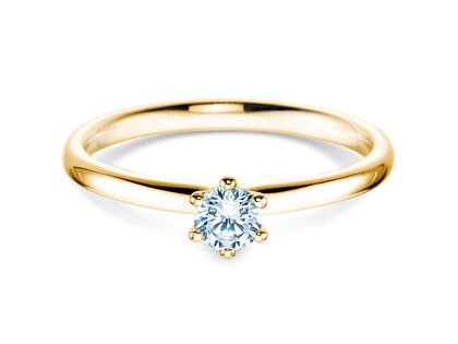 Anello di Fidanzamento Classic 6 in 18K oro giallo con diamante 0,25ct D/IF