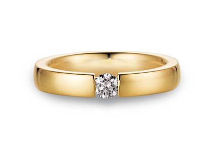 Anello di Fidanzamento Infinity in 14K oro giallo con diamante 0,25ct G/SI