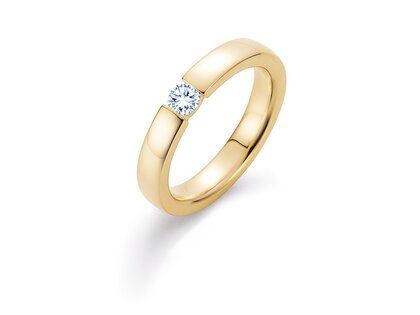 Anello di Fidanzamento Infinity in 18K oro giallo con diamante 0,30ct H/SI