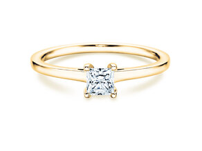 Anello di Fidanzamento Princess in 14K oro giallo con diamante 0,25ct G/SI