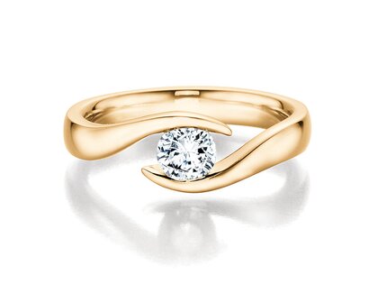 Anello di Fidanzamento Twist in 18K oro giallo con diamante 0,40ct H/SI