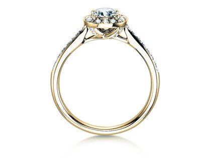 Anello di Fidanzamento Halo Classic in 18K oro giallo con diamanti 0,78ct G/SI