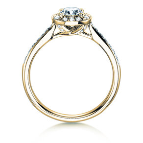 Anello di Fidanzamento Halo Classic in 18K oro giallo con diamanti 0,78ct G/SI