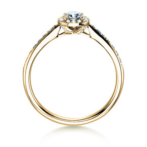 Anello di Fidanzamento Halo Petite in 18K oro giallo con diamanti 0,50ct G/SI
