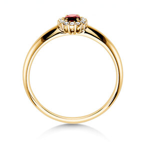 Anello di Fidanzamento Jolie in 18K oro giallo con rubino 0,25ct e diamanti 0,06ct