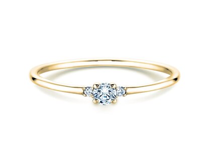 Anello di Fidanzamento Vivid Petite Diamond in 14K oro giallo con diamanti 0,10ct G/SI