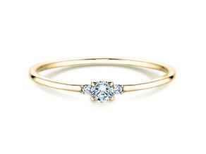 Anello di Fidanzamento Vivid Petite Diamond in 14K oro giallo con diamanti 0,10ct G/SI