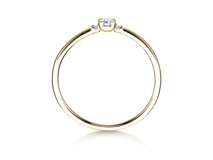 Anello di Fidanzamento Vivid Petite Diamond in 14K oro giallo con diamanti 0,10ct G/SI