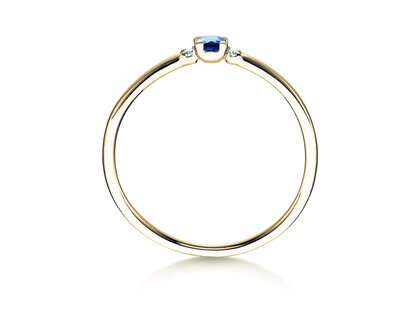 Anello di Fidanzamento Vivid Petite in 14K oro giallo con zaffiro 0,08ct e diamanti 0,02ct