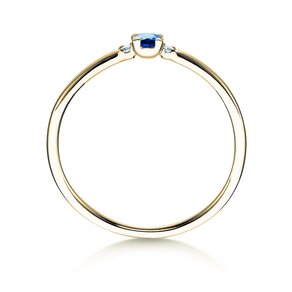 Anello di Fidanzamento Vivid Petite in 14K oro giallo con zaffiro 0,08ct e diamanti 0,02ct