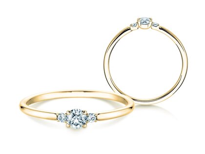 Anello di Fidanzamento Vivid Petite Diamond in oro giallo