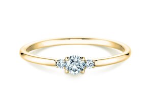 Anello di Fidanzamento Vivid Petite Diamond in oro giallo