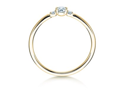 Anello di Fidanzamento Vivid Petite Diamond in oro giallo