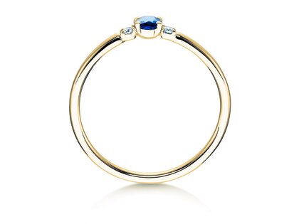 Anello di Fidanzamento Vivid Petite in 14K oro giallo con zaffiro 0,16ct e diamanti 0,04ct