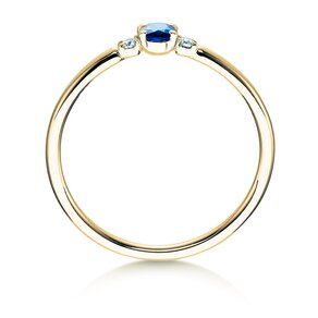 Anello di Fidanzamento Vivid Petite in 14K oro giallo con zaffiro 0,16ct e diamanti 0,04ct