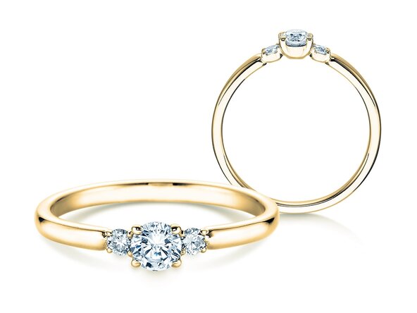 Anello di Fidanzamento Vivid Petite Diamond in 14K oro giallo con diamanti 0,30ct G/SI