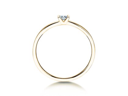 Anello di Fidanzamento Love in 14K oro giallo con diamante 0,07ct G/SI