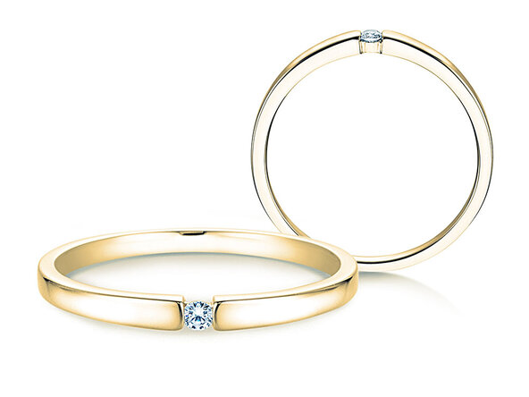 Anello di Fidanzamento Infinity Petite in 14K oro giallo con diamante 0,03ct