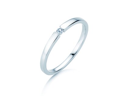 Anello di Fidanzamento Infinity Petite in 14K oro bianco con diamante 0,03ct G/SI