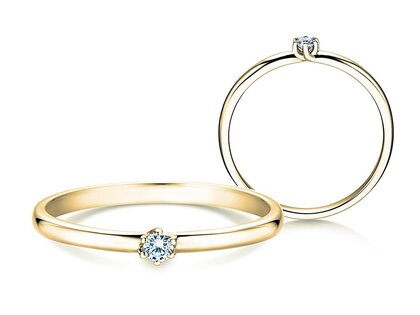 Anello di Fidanzamento Melody in 14K oro giallo con diamante 0,07ct H/SI