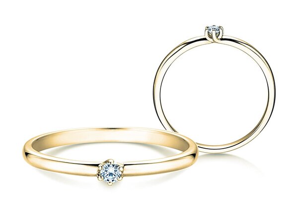 Anello di Fidanzamento Melody in 14K oro giallo con diamante 0,07ct H/SI