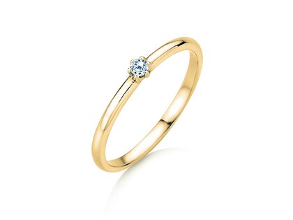 Anello di Fidanzamento Melody in 14K oro giallo con diamante 0,07ct H/SI