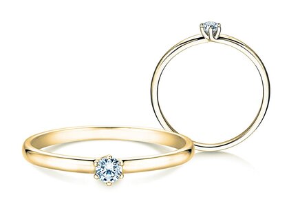Anello di Fidanzamento Melody in 14K oro giallo con diamante 0,10ct H/SI