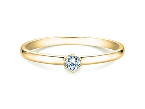 Anello di Fidanzamento Melody in 14K oro giallo con diamante 0,10ct H/SI