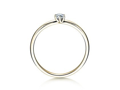 Anello di Fidanzamento Melody in 14K oro giallo con diamante 0,10ct H/SI