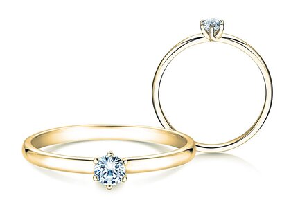 Anello di Fidanzamento Melody in 14K oro giallo con diamante 0,20ct H/SI