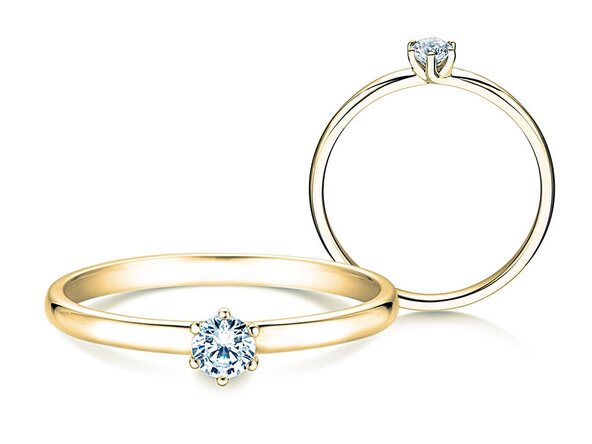 Anello di Fidanzamento Melody in 14K oro giallo con diamante 0,20ct H/SI