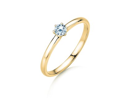 Anello di Fidanzamento Melody in 14K oro giallo con diamante 0,20ct H/SI