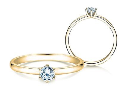 Anello di Fidanzamento Melody in 9K oro giallo con diamante 0,25ct H/SI