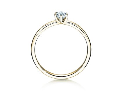 Anello di Fidanzamento Melody in 9K oro giallo con diamante 0,25ct H/SI