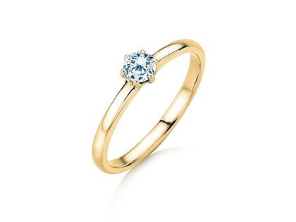 Anello di Fidanzamento Melody in 9K oro giallo con diamante 0,25ct H/SI