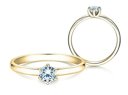 Anello di Fidanzamento Melody in 9K oro giallo con diamante 0,50ct H/SI