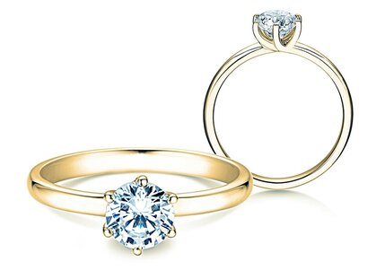 Anello di Fidanzamento Melody in 9K oro giallo con diamante 1,00ct H/SI
