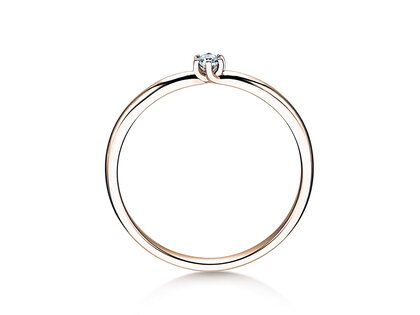 Anello di Fidanzamento Melody in 9K oro rosa con diamante 0,05ct H/SI
