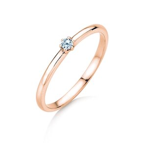 Anello di Fidanzamento Melody in 9K oro rosa con diamante 0,05ct H/SI