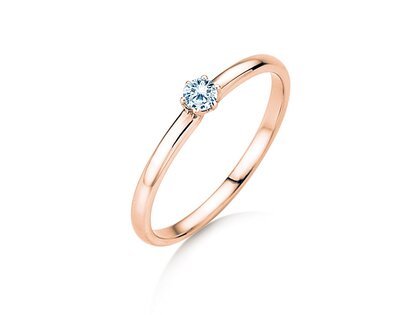 Anello di Fidanzamento Melody in 14K oro rosa con diamante 0,10ct G/SI