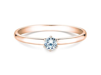 Anello di Fidanzamento Melody in 18K oro rosa con diamante 0,15ct D/IF