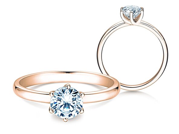 Anello di Fidanzamento Melody in 14K oro rosa con diamante 1,00ct G/IF