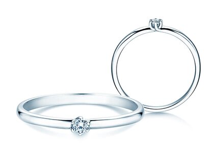 Anello di Fidanzamento Melody in 14K oro bianco con diamante 0,05ct H/SI