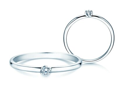 Anello di Fidanzamento Melody in argento 925/- con diamante 0,07ct G/SI