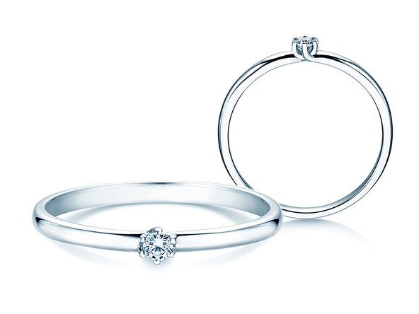 Anello di Fidanzamento Melody in 14K oro bianco con diamante 0,05ct H/SI