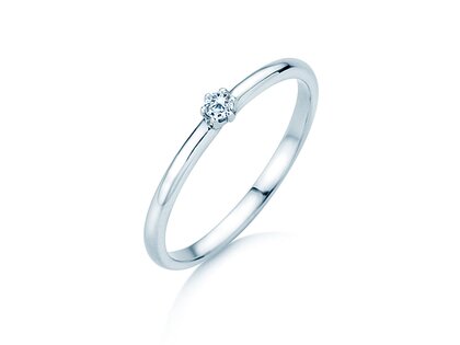 Anello di Fidanzamento Melody in 14K oro bianco con diamante 0,05ct H/SI