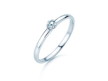 Anello di Fidanzamento Melody in argento 925/- con diamante 0,10ct G/SI