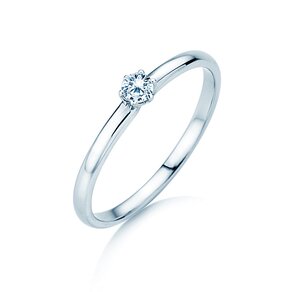 Anello di Fidanzamento Melody in argento 925/- con diamante 0,10ct G/SI